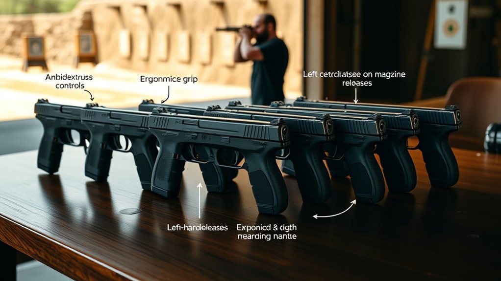 left handed ergonomic pistol features