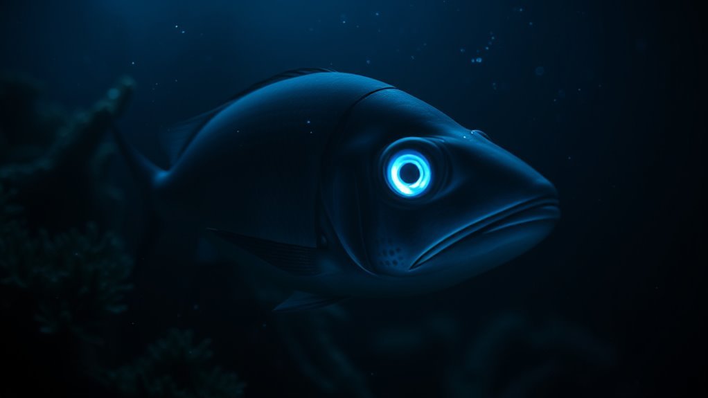 fish eyes reflect light