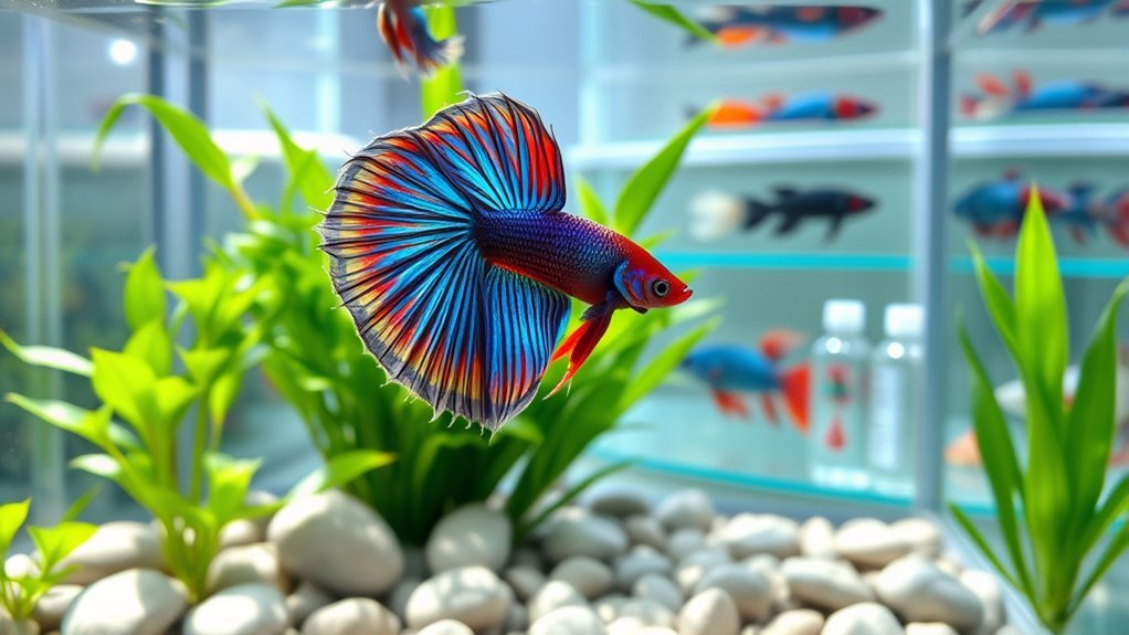 healthy vibrant active betta