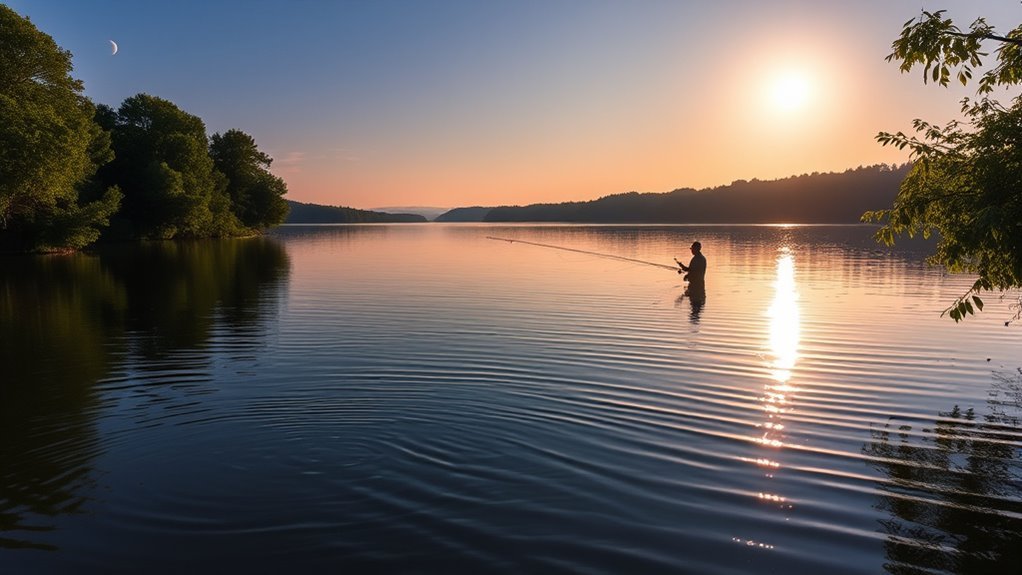 moon waning tides stir fish