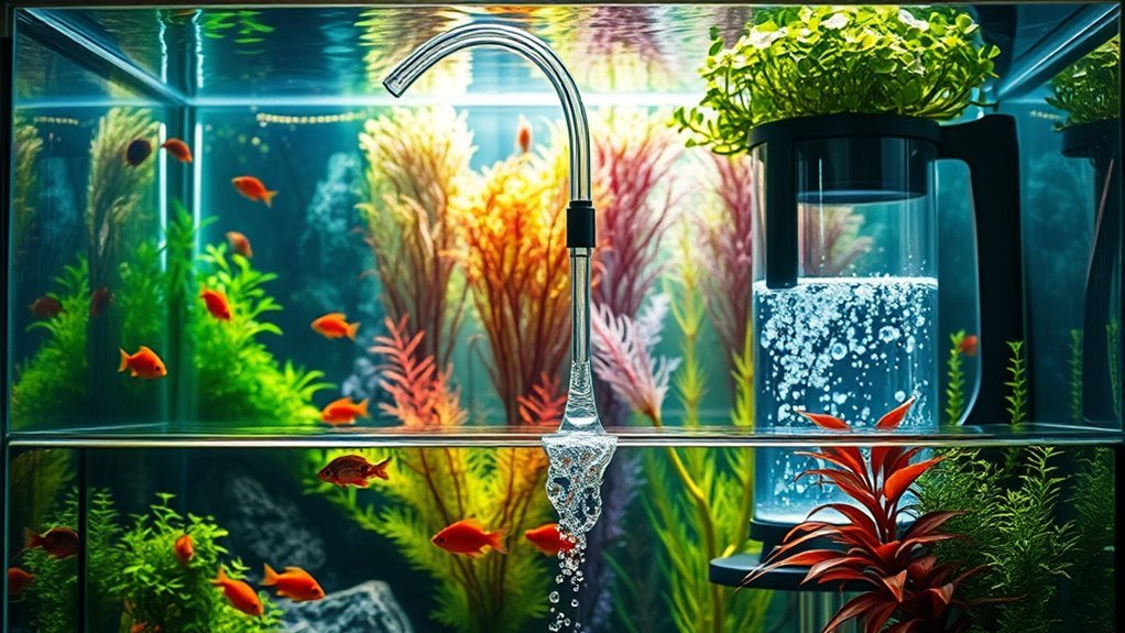 regular water changes and biological filtration