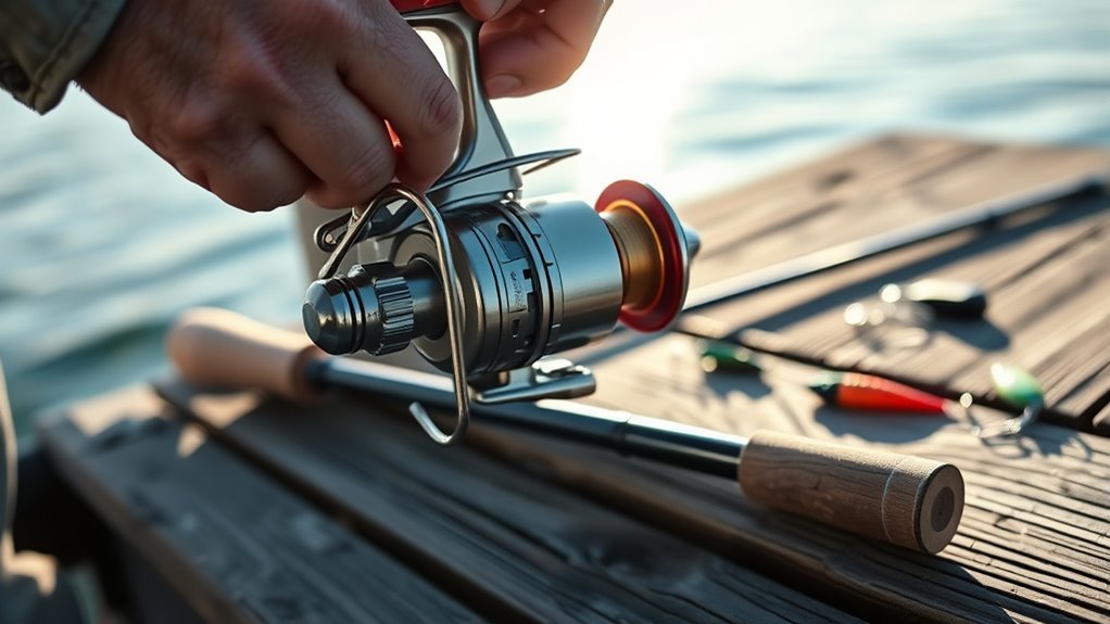 secure reel firmly in place