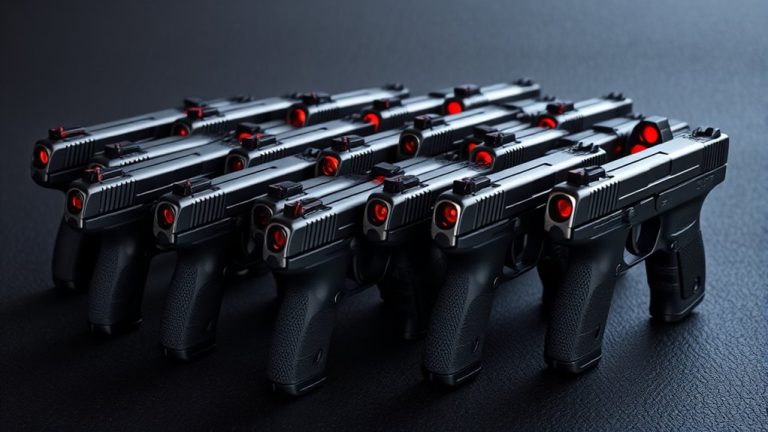 handguns with red dots