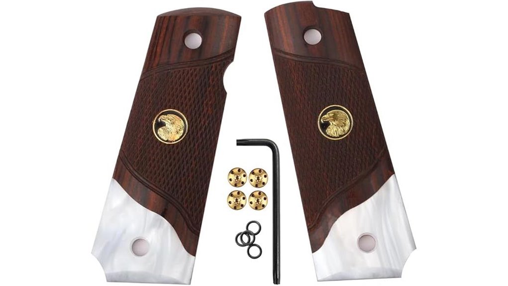 1911 wood grip with gold