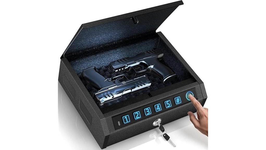biometric gun safe for 2 3 handguns