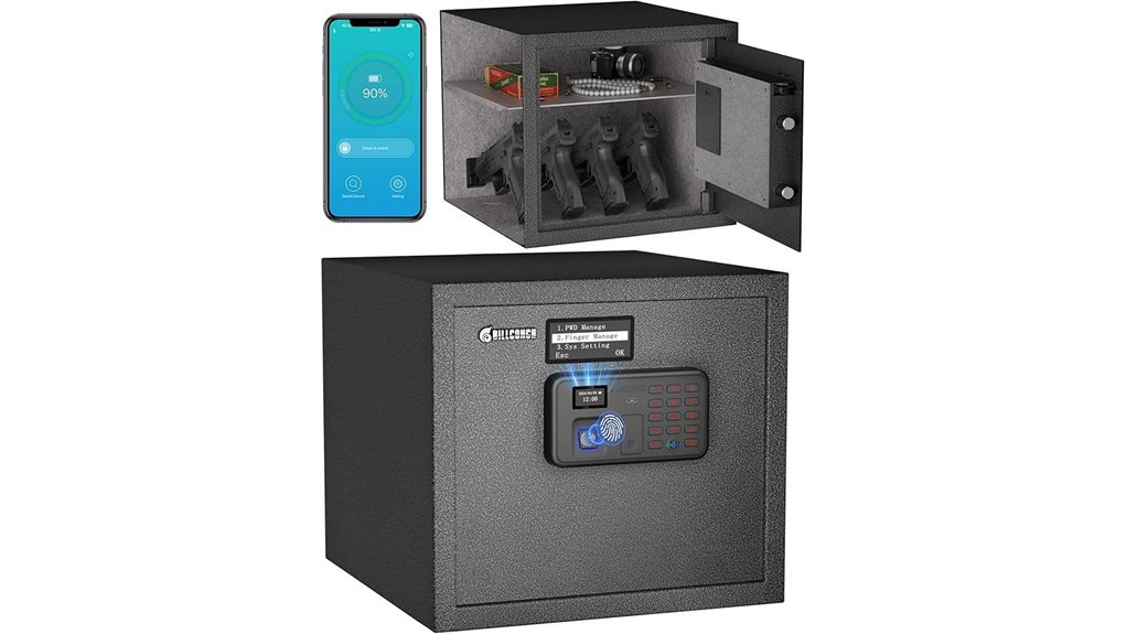 biometric gun safe lcd
