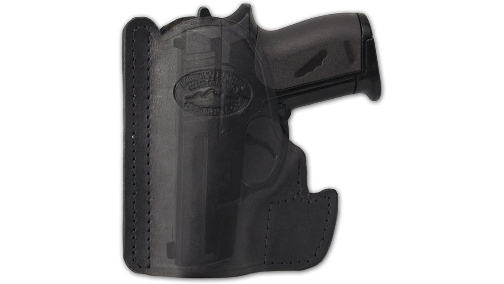 black leather gun holster