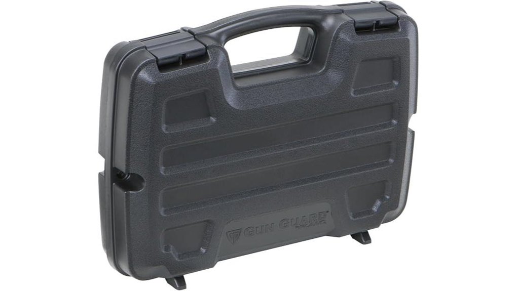 black scoped pistol case
