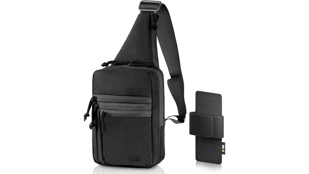 black tactical ccw sling bag