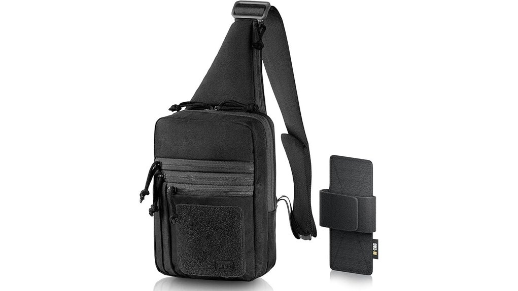 black tactical sling bag