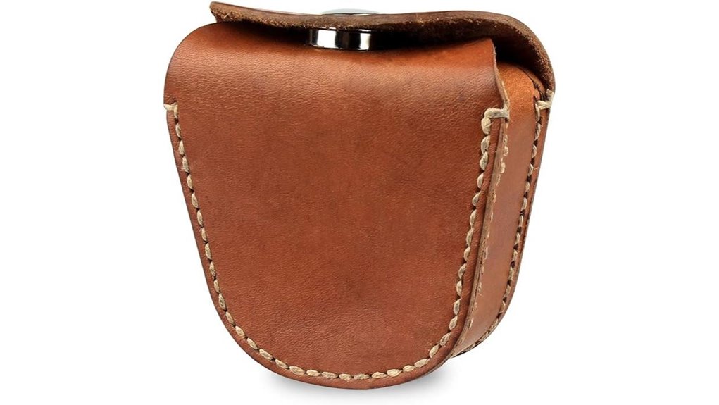 brown genuine leather pouch