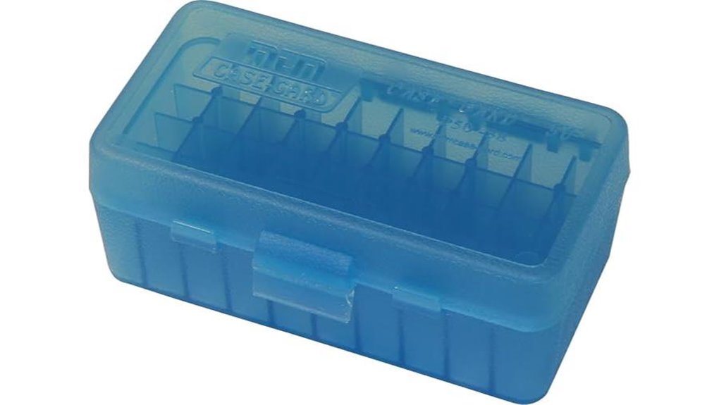 clear blue ammo box