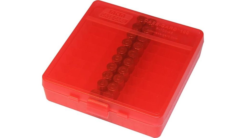 clear red ammo box