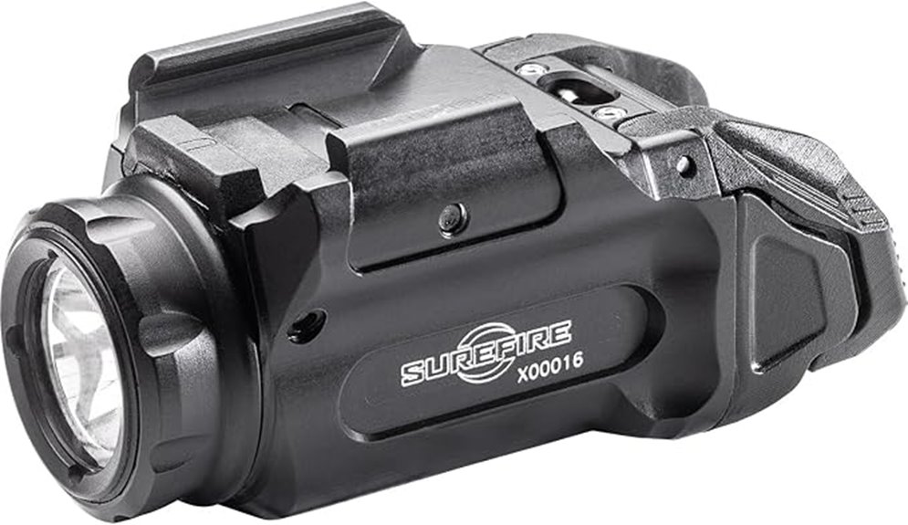 compact black handgun light