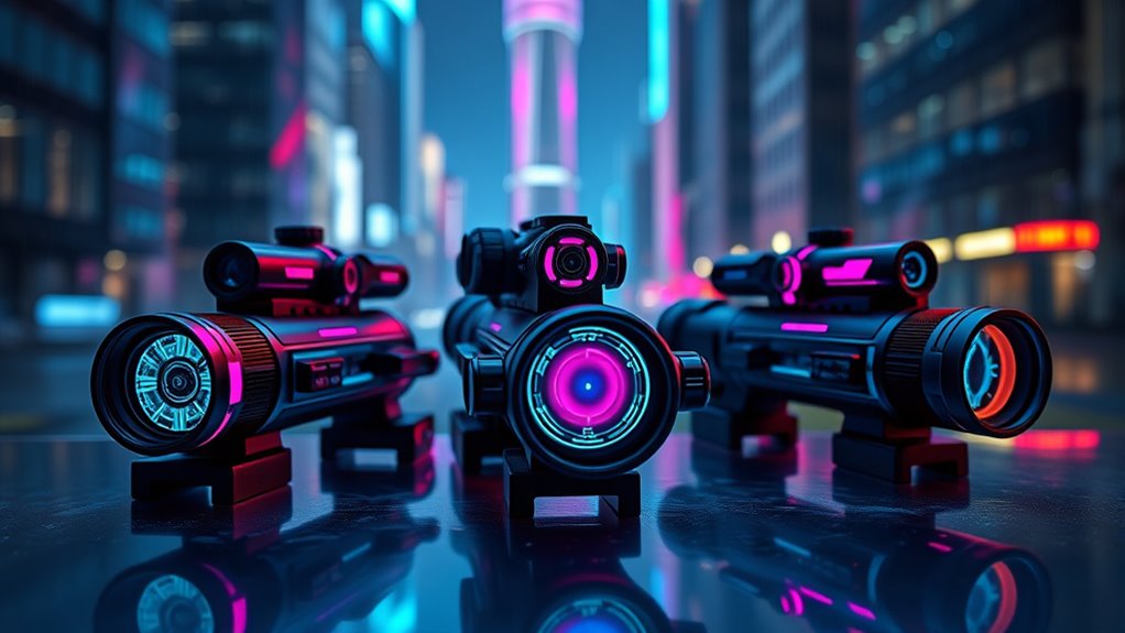 cyberpunk pistol scope designs