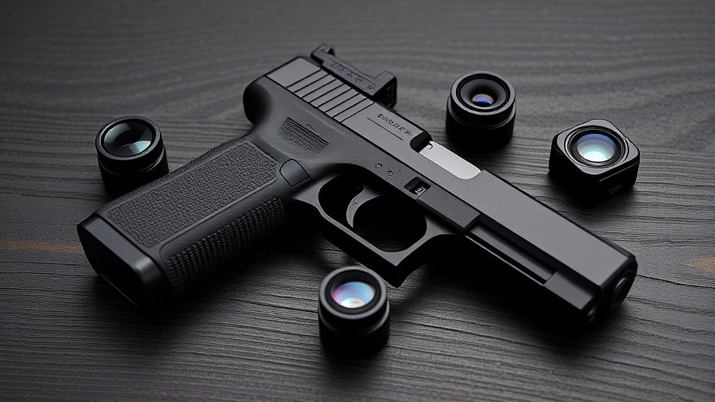 top closed emitter pistol optics