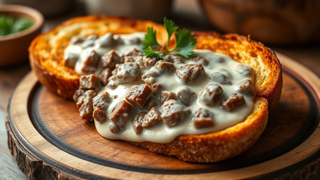 top creamed beef toast