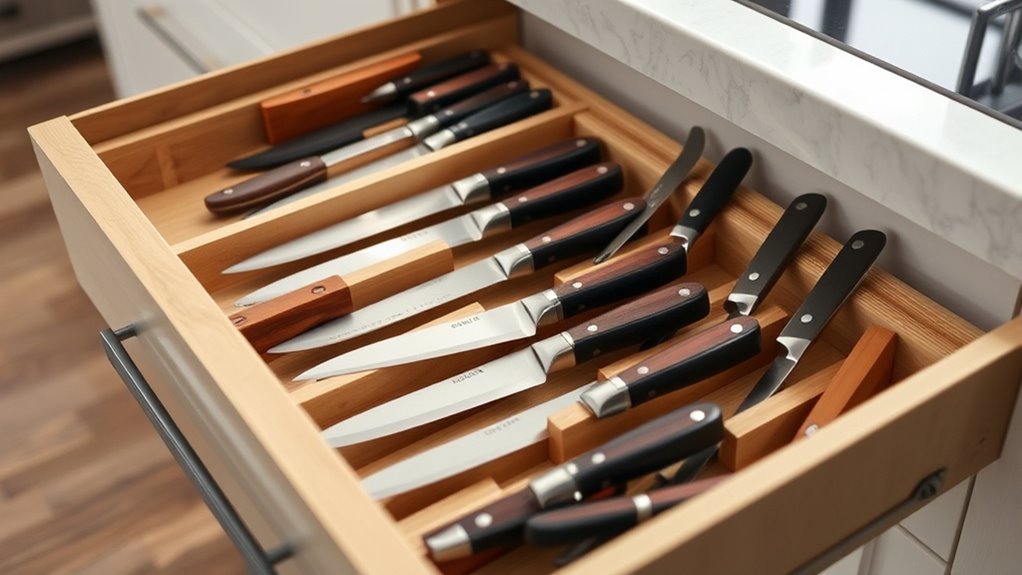 top drawer knife storage