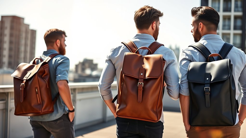 top men s leather backpacks