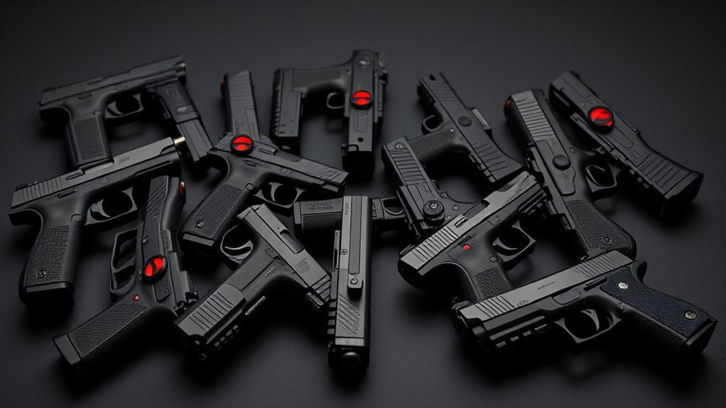 top pistols with red dot