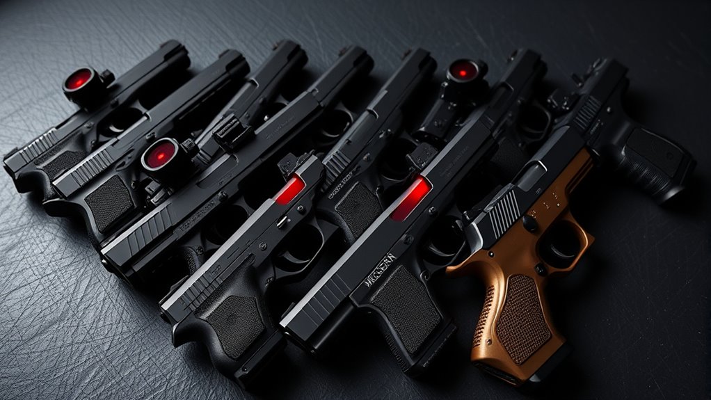 top pistols with red dot