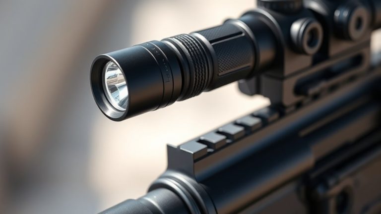 top rail mounted flashlight
