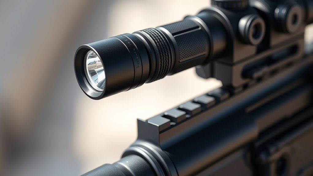 top rail mounted flashlight