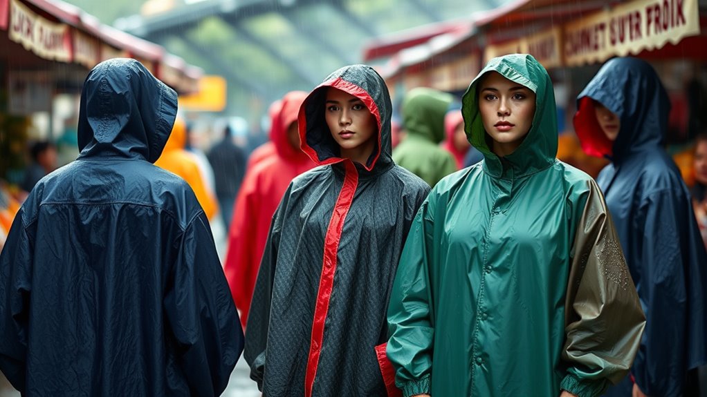 top thick rain ponchos
