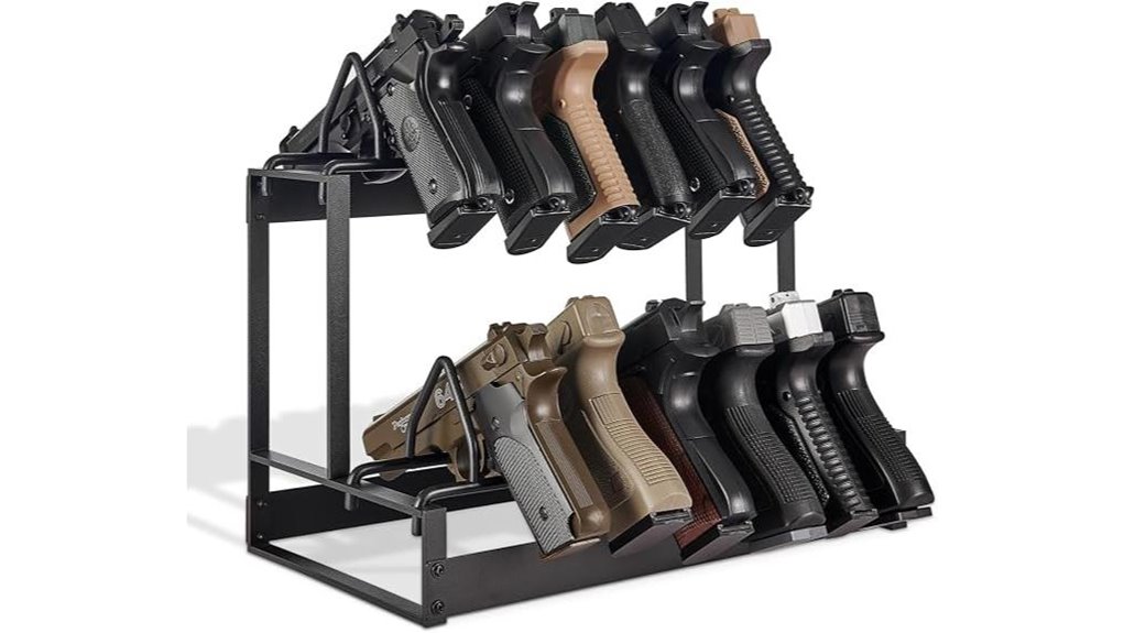 two tier steel pistol rack