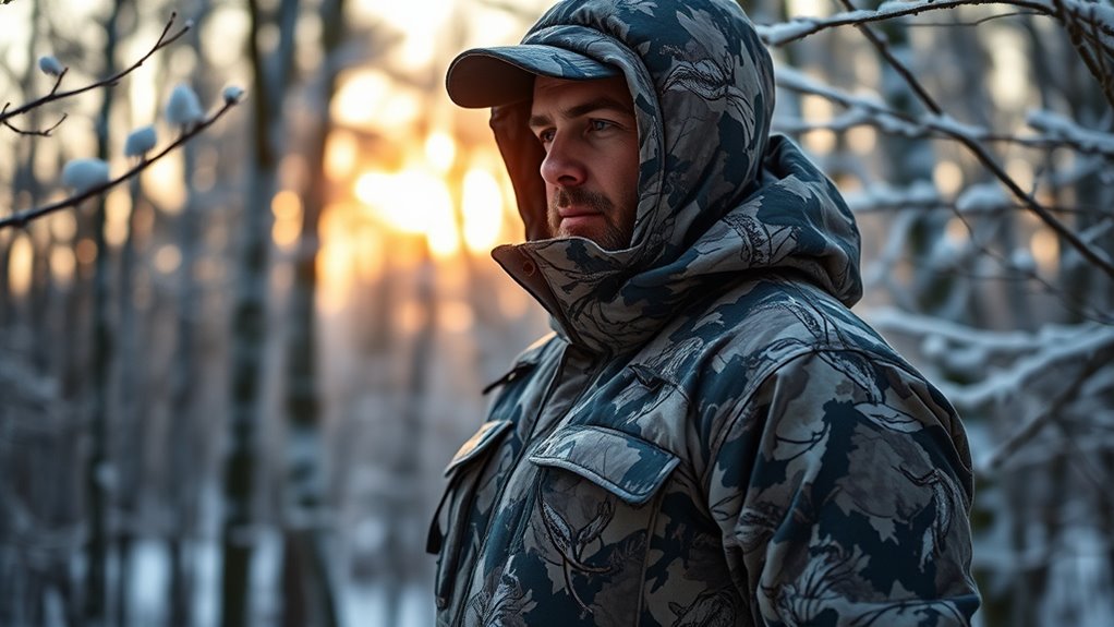 warm quiet camouflaged jacket
