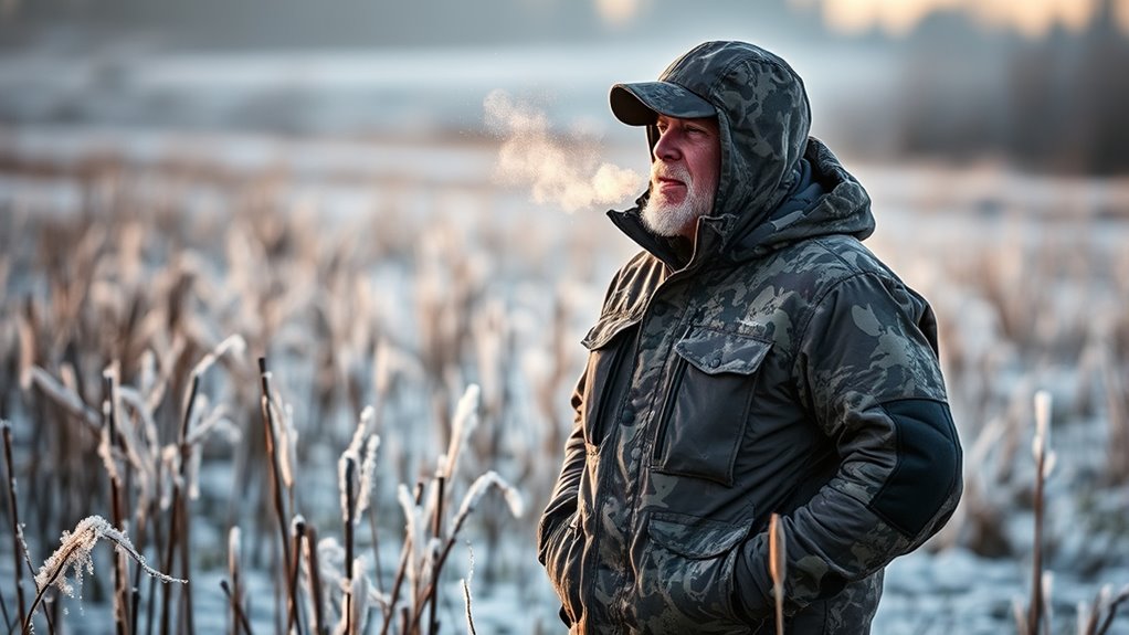 warm waterproof camouflaged jacket