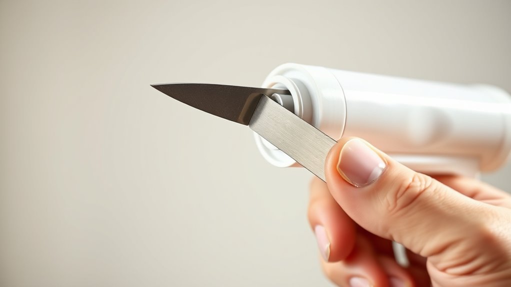 cut tip at 45 degrees