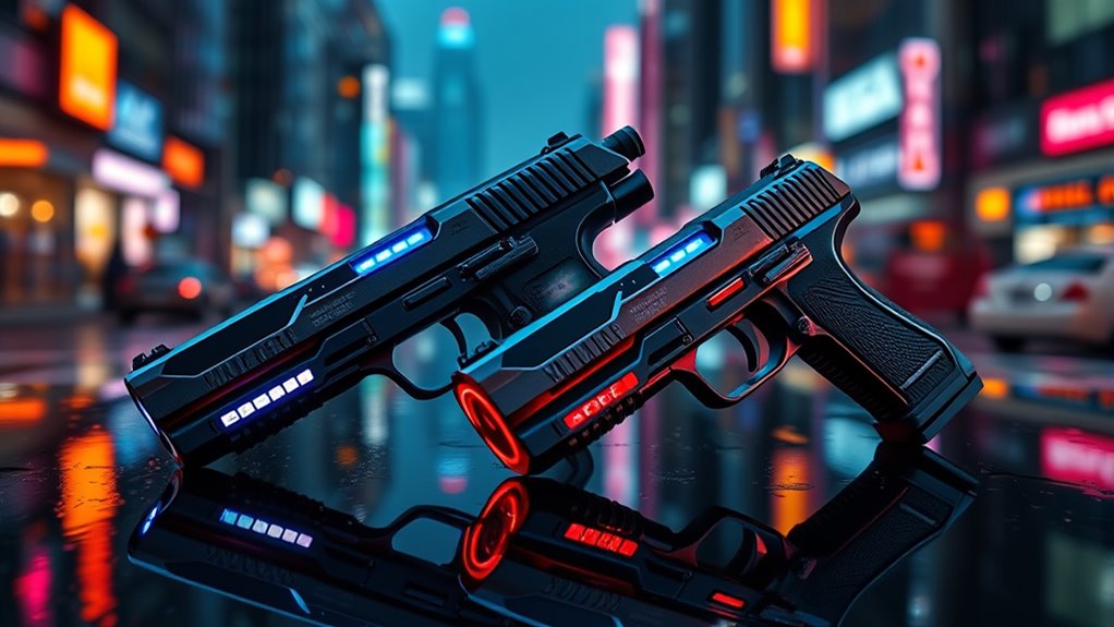 cyberpunk power pistols