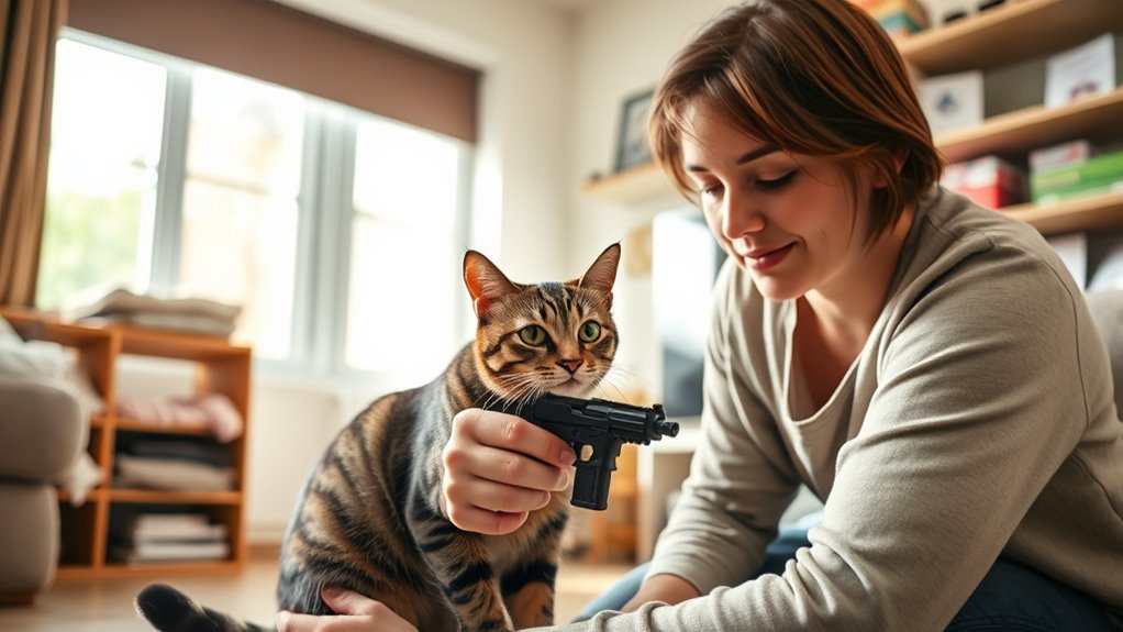 discuss gun safety with cats