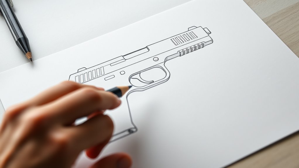 draw basic pistol shapes