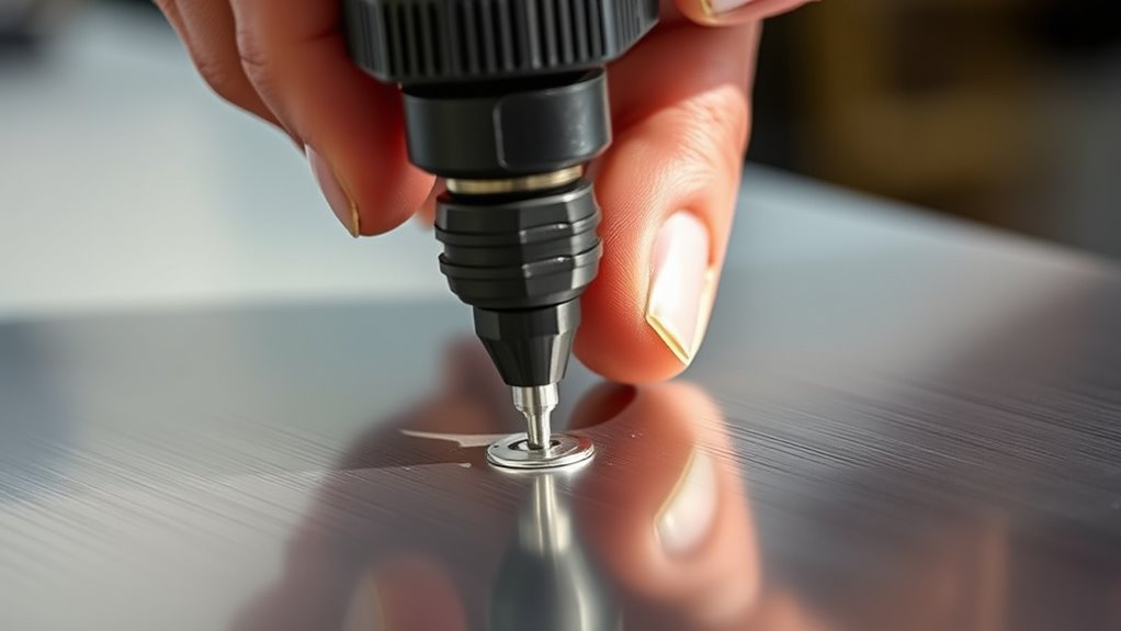 insert rivet into hole