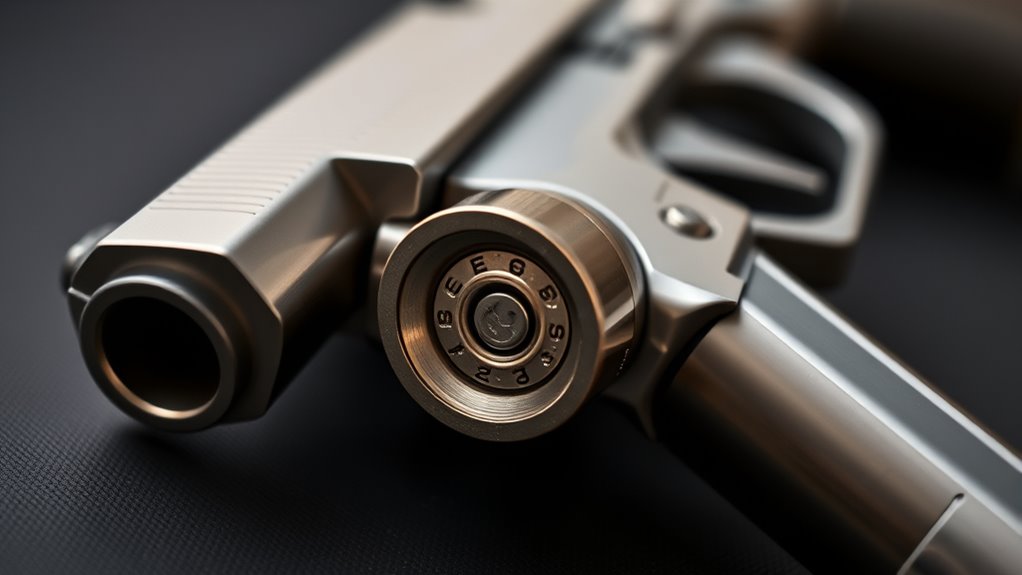 pistol with central firing