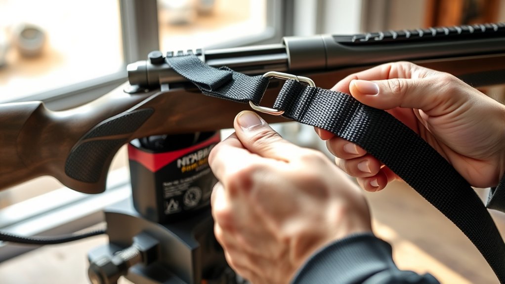 secure rifle in padded vise