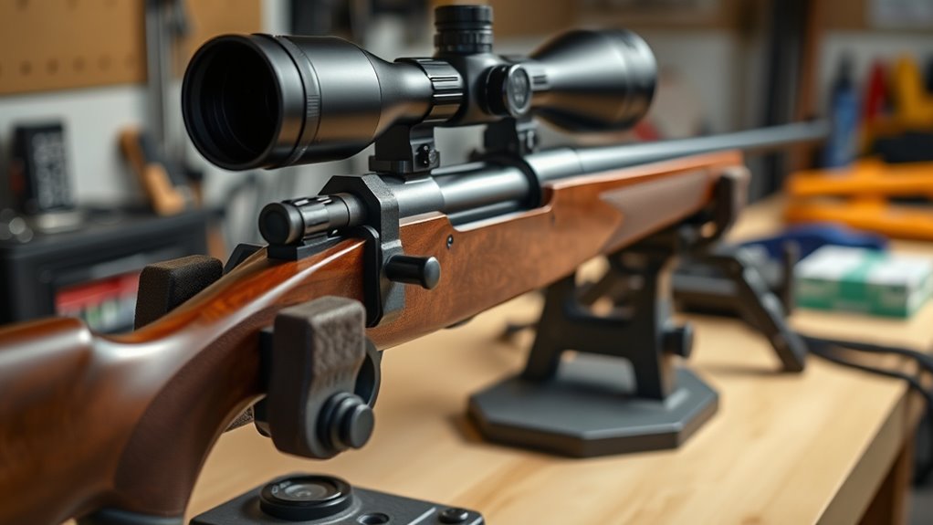secure rifle with padded jaws