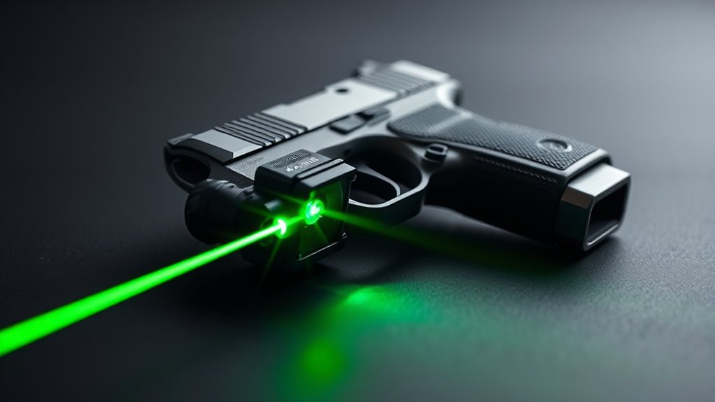 top green laser pistol sights