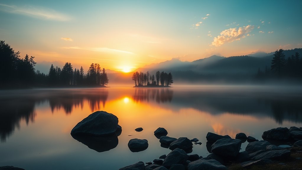 adjust exposure for sunrise