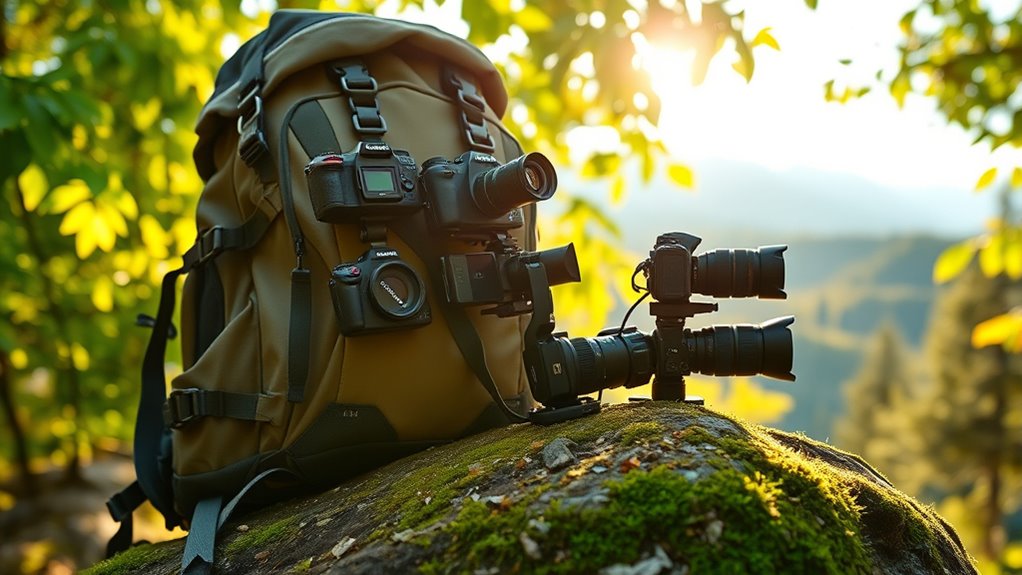 top backpack camera clips