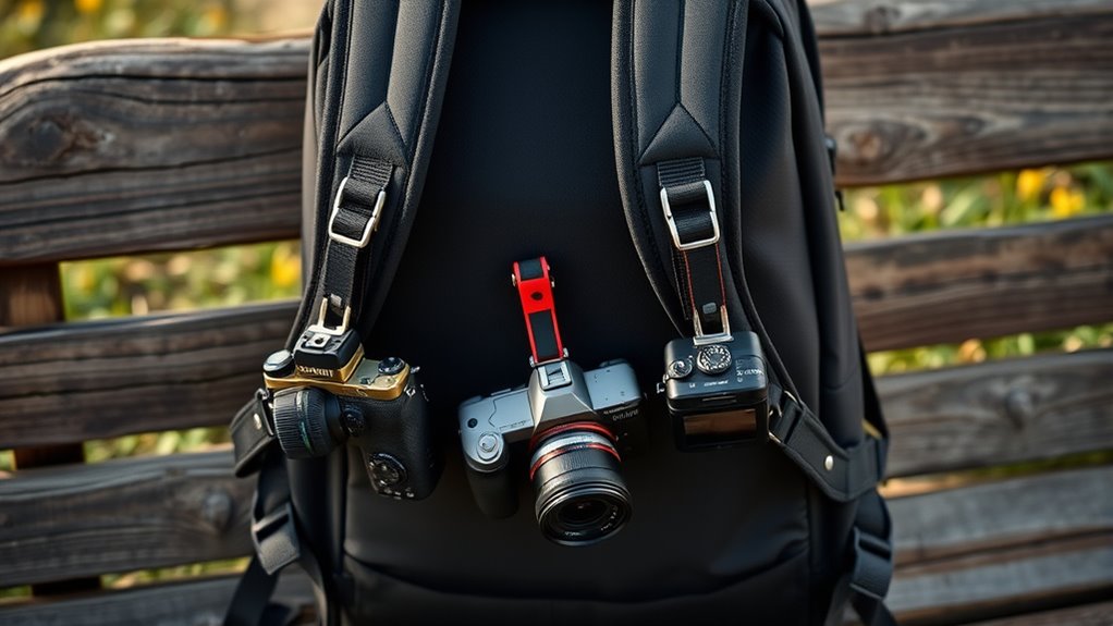 top backpack camera clips
