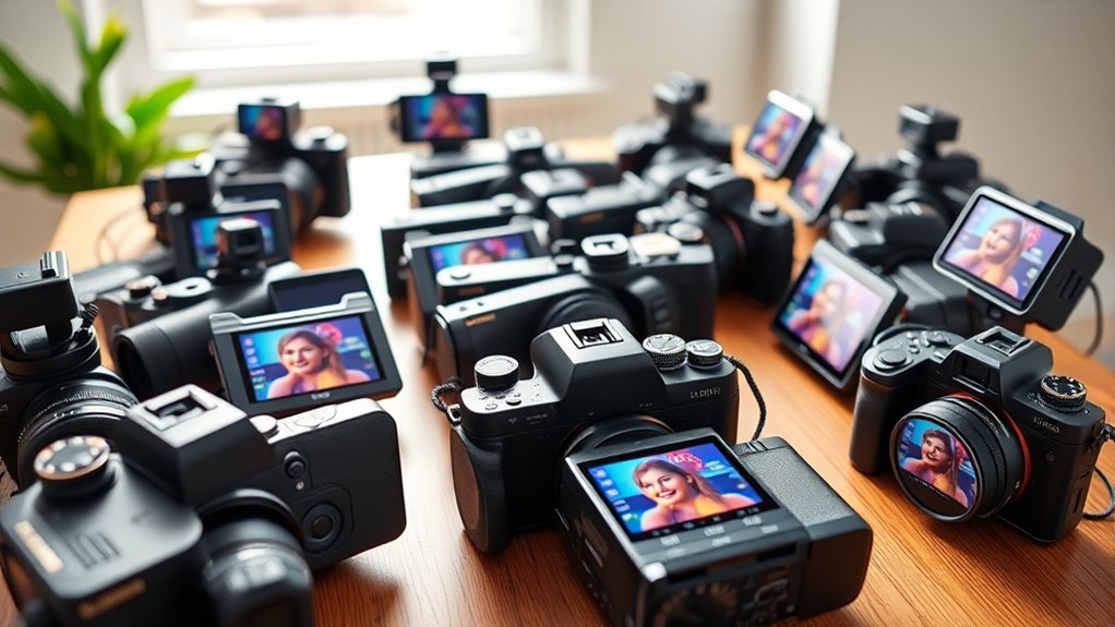 top flip screen vlogging cameras