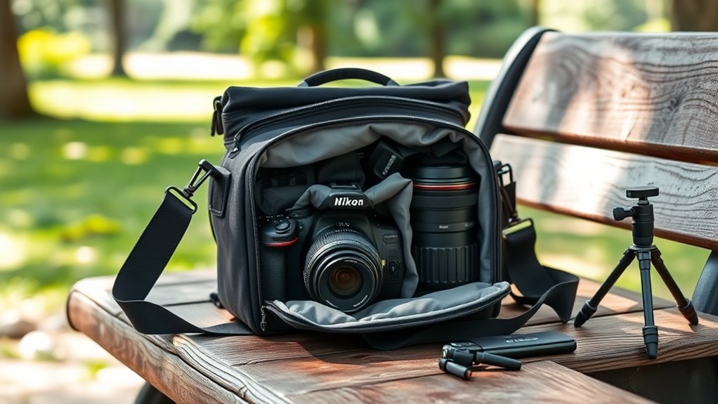 camera bag size and accessibility