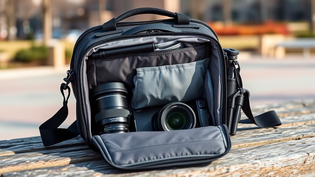 camera bag size and features