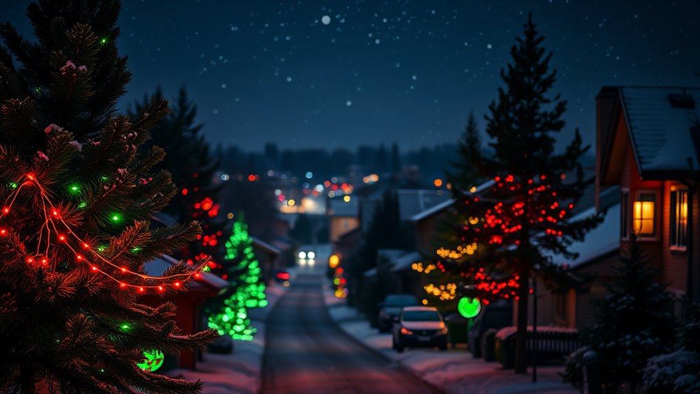 nighttime christmas light photography
