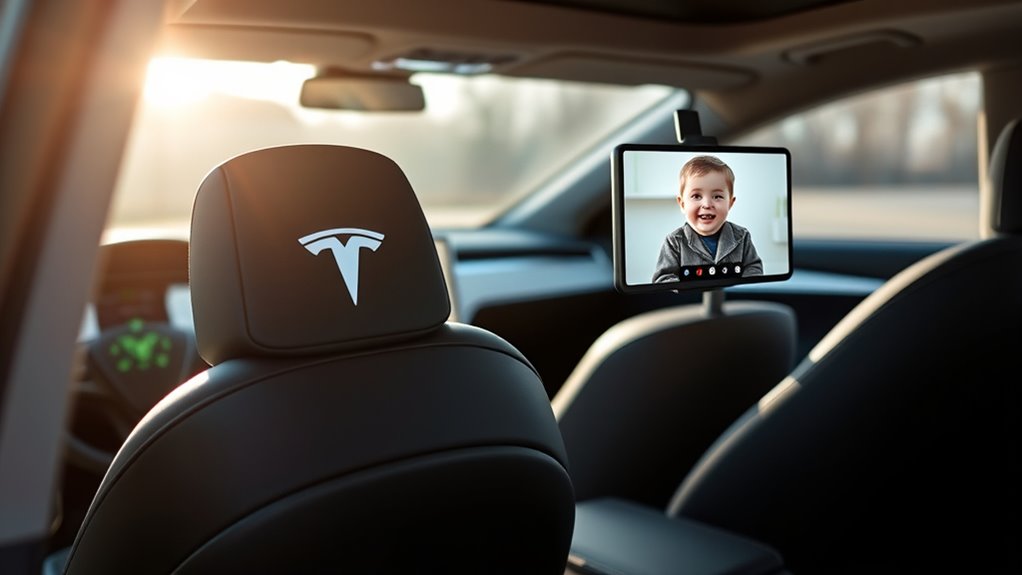 tesla baby car cameras