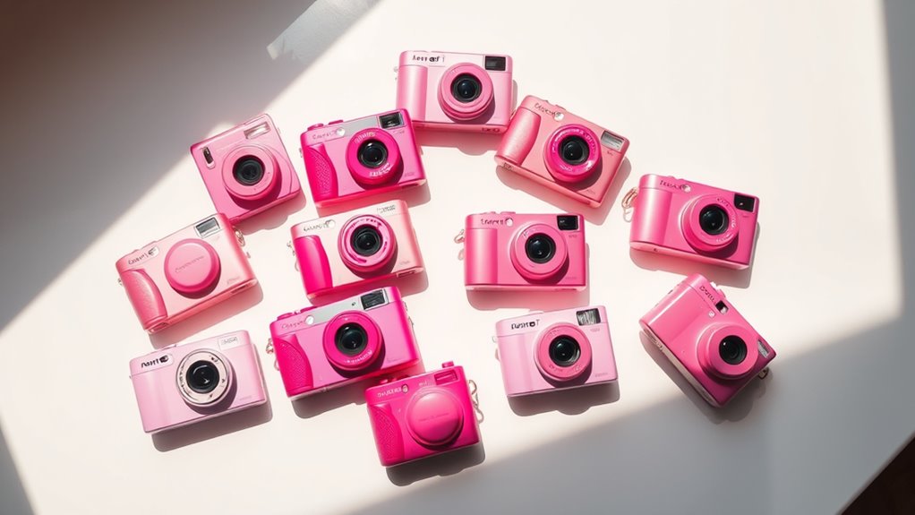trendy pink digital cameras